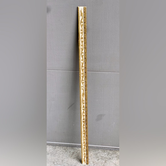 Vintage CE Made in Italy Ornate Pressed Embellished Gold Painted Yard Stick - Picture 3 of 15